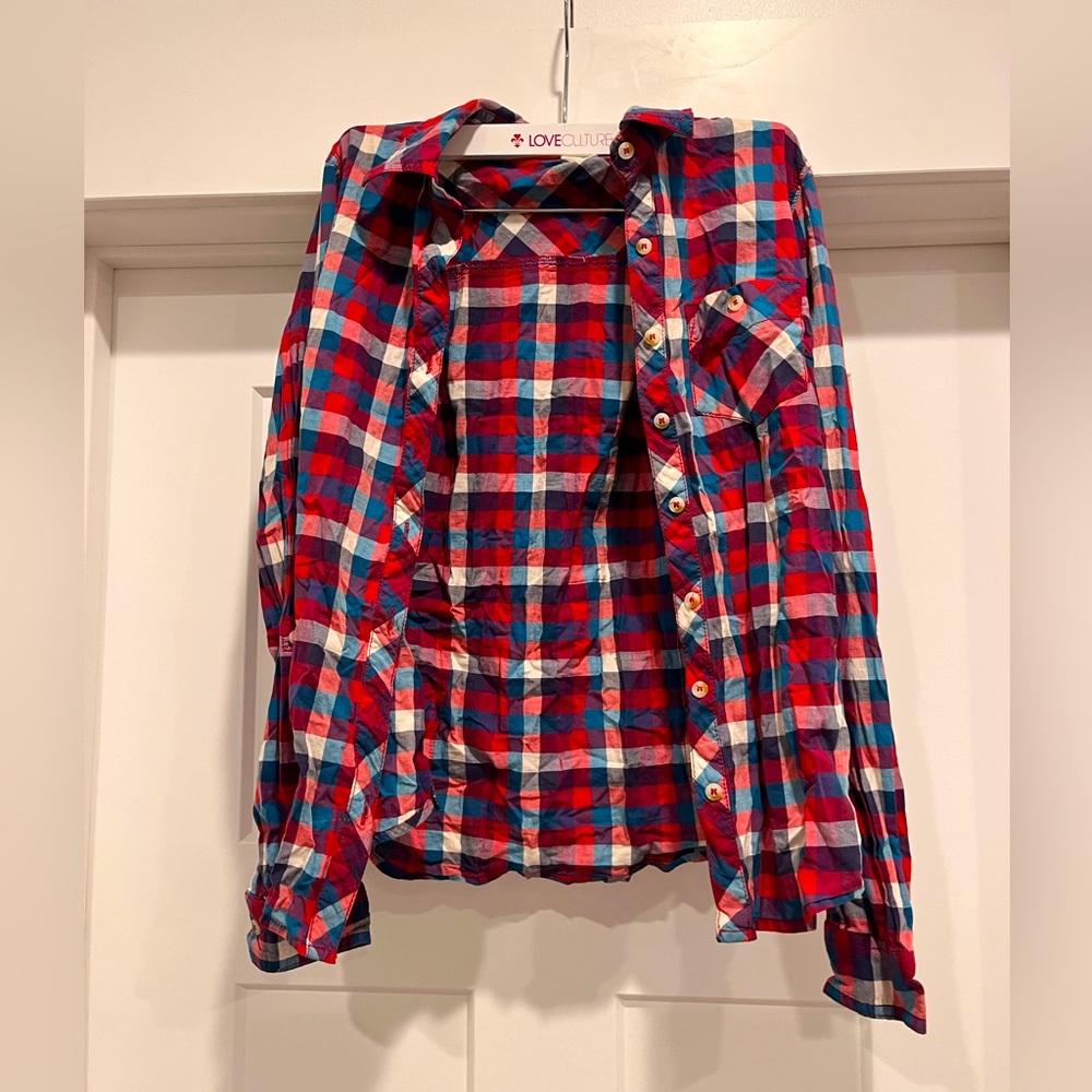 Girl Krazy red white and blue gingham flannel